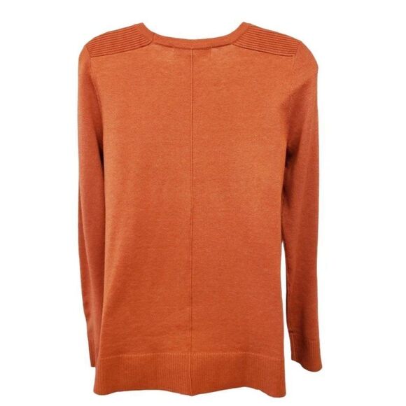 Karen Scott Crewneck Sweater Top‎ Women's XS Orange Red Seam-Front Soft NEW - Picture 3 of 10